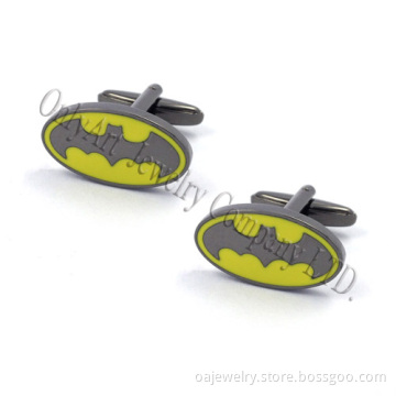 Black Coating with Enamel Bat Cuff Links (OACL0653)
